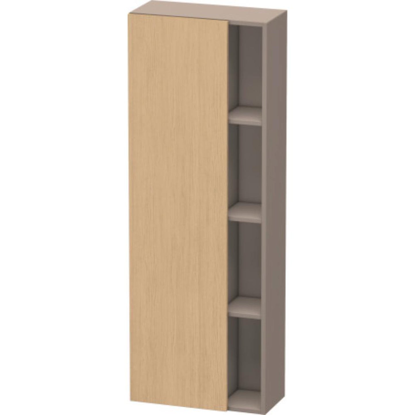 Duravit DuraStyle 20" x 55" x 9" Tall Cabinet With Left Hinge One Door in Natural Oak and Basalt (DS1238L3043)