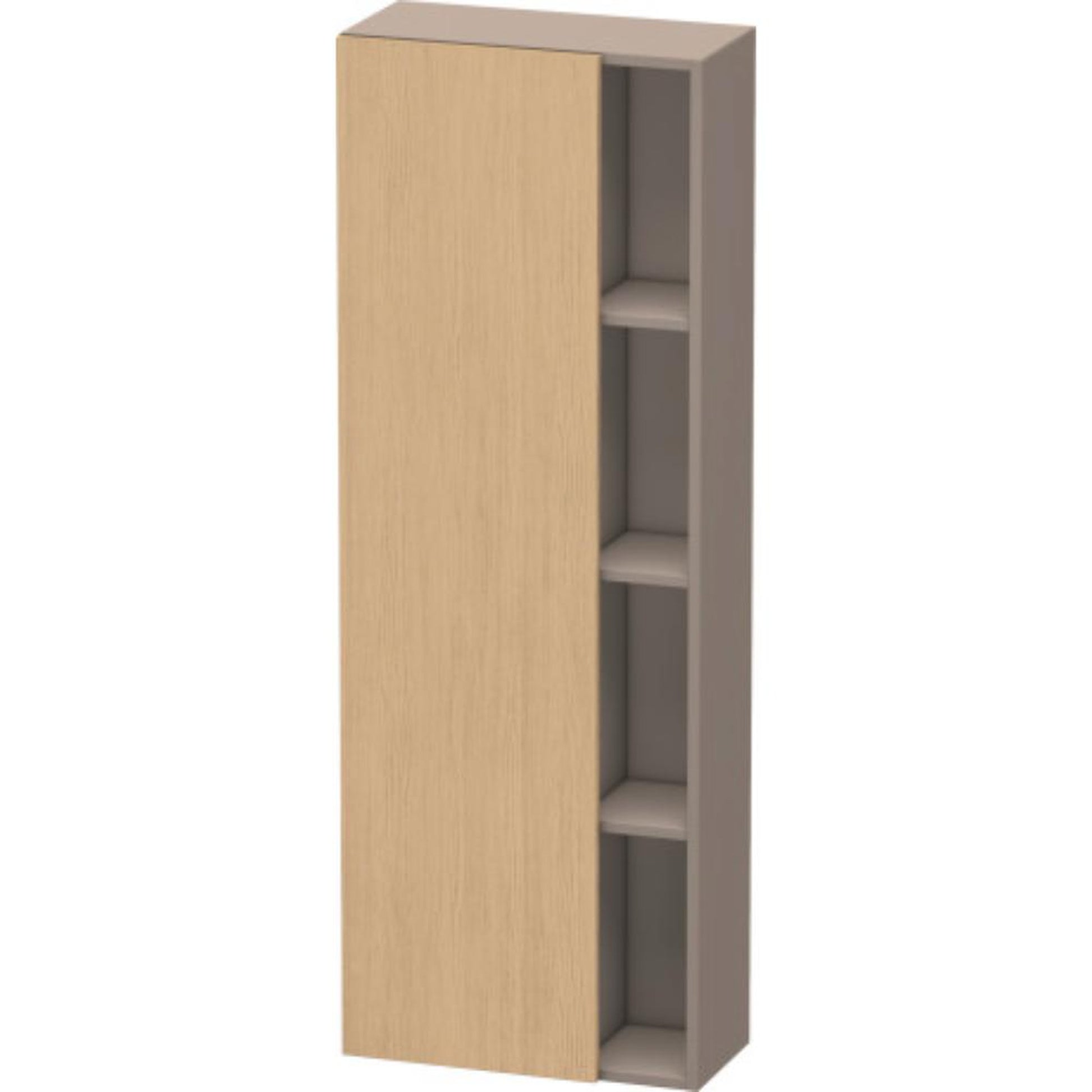 Duravit DuraStyle 20" x 55" x 9" Tall Cabinet With Left Hinge One Door in Natural Oak and Basalt (DS1238L3043)