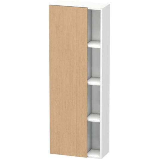 Duravit DuraStyle 20" x 55" x 9" Tall Cabinet With Left Hinge One Door in Natural Oak and White (DS1238L3018)