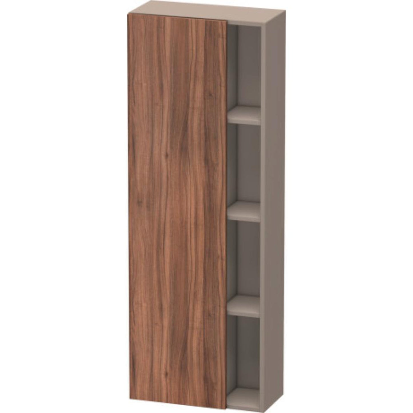 Duravit DuraStyle 20" x 55" x 9" Tall Cabinet With Left Hinge One Door in Natural Walnut and Basalt (DS1238L7943)