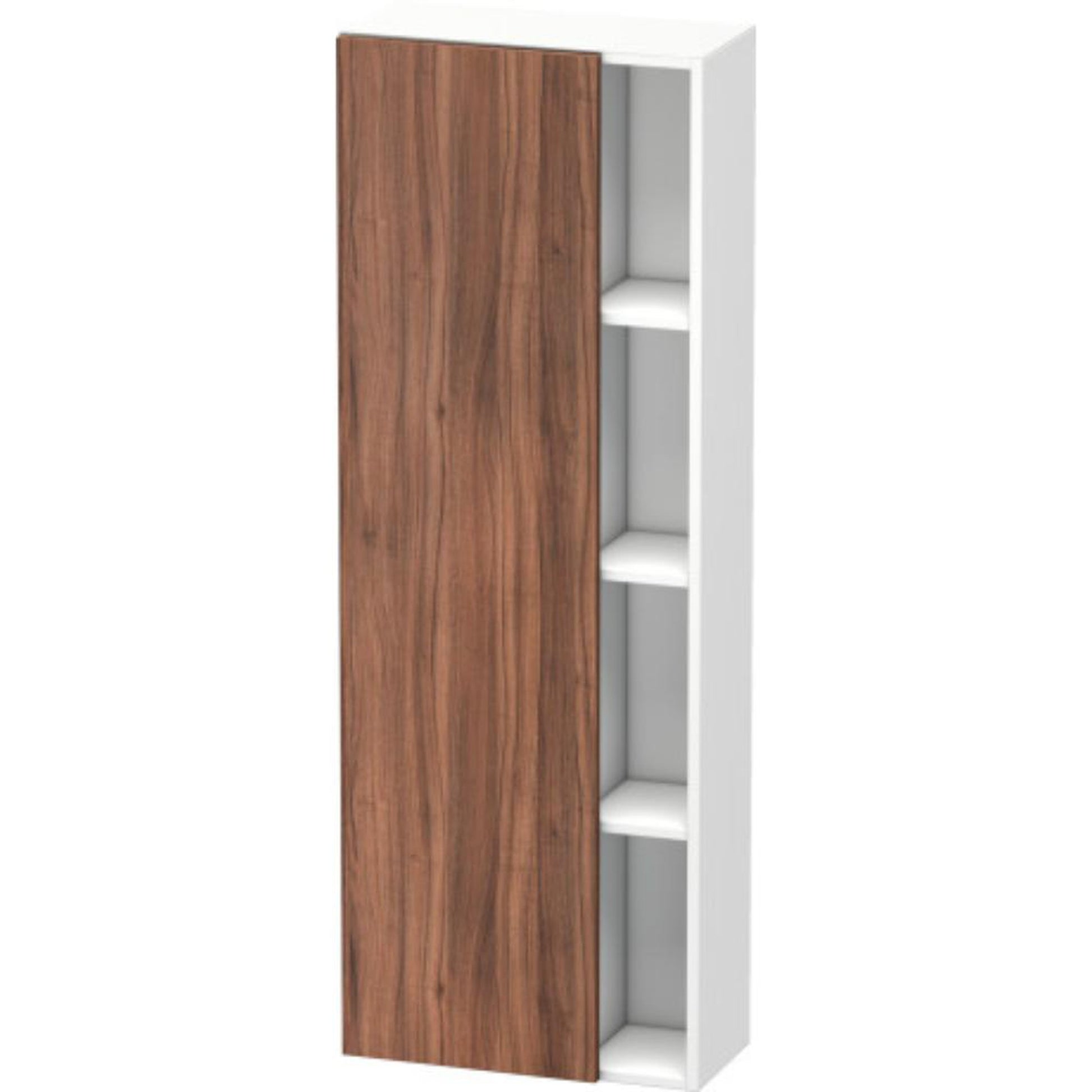 Duravit DuraStyle 20" x 55" x 9" Tall Cabinet With Left Hinge One Door in Natural Walnut and White (DS1238L7918)