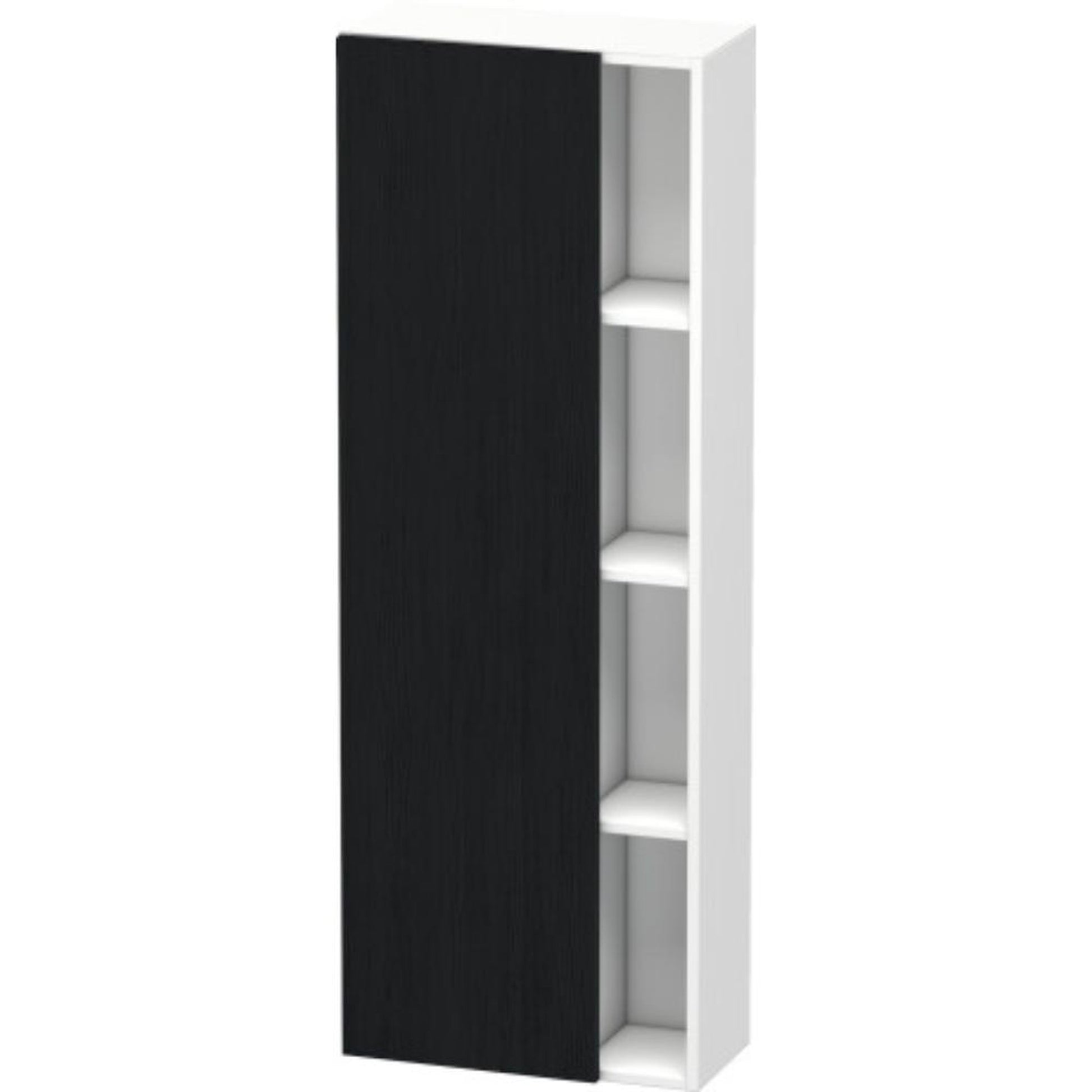 Duravit DuraStyle 20" x 55" x 9" Tall Cabinet With Left Hinge One Door in Oak Black and White (DS1238L1618)