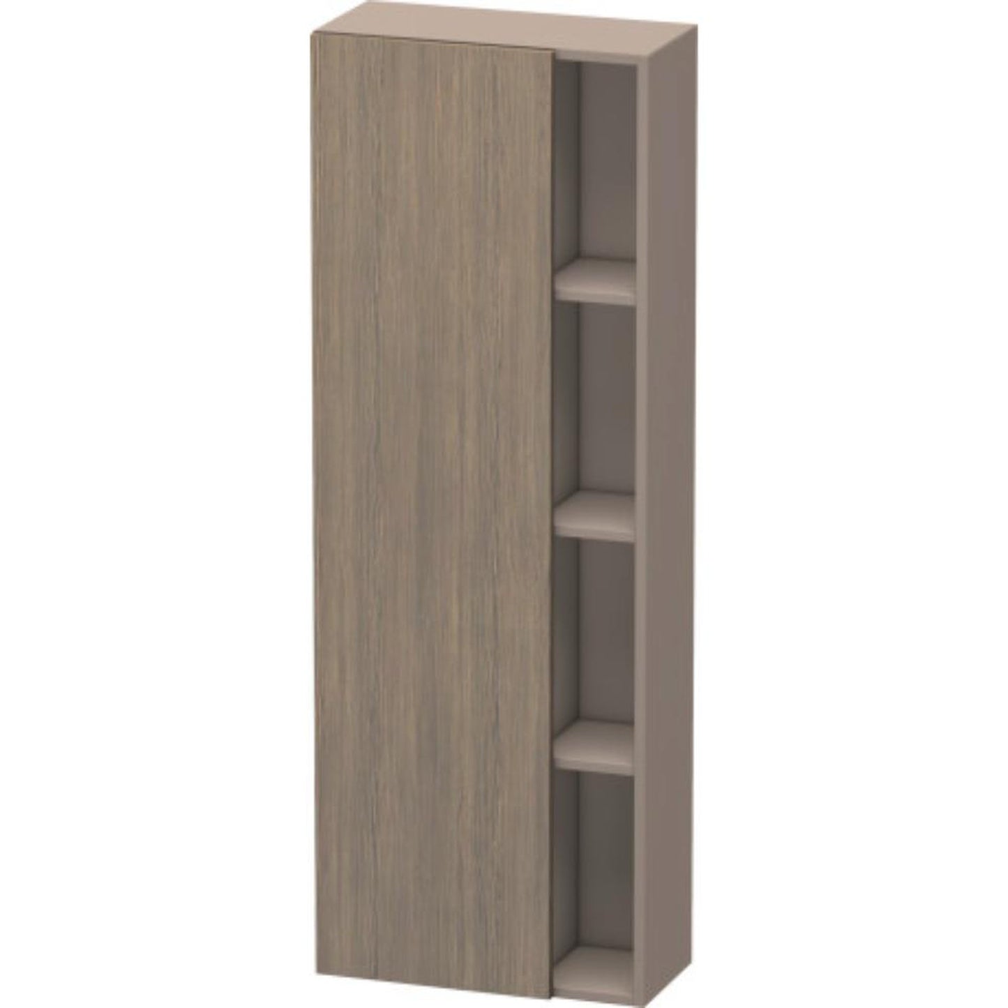 Duravit DuraStyle 20" x 55" x 9" Tall Cabinet With Left Hinge One Door in Oak Terra and Basalt (DS1238L3543)