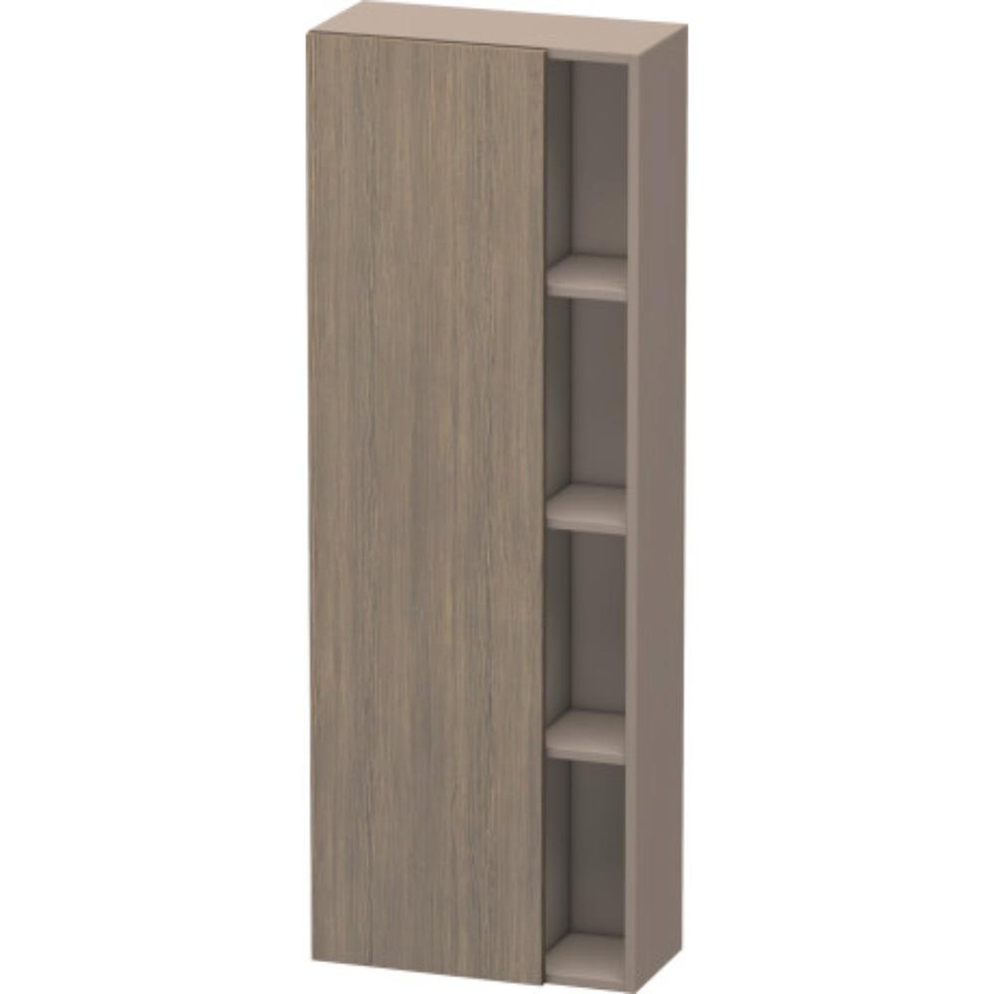 Duravit DuraStyle 20" x 55" x 9" Tall Cabinet With Left Hinge One Door in Oak Terra and Basalt (DS1238L3543)
