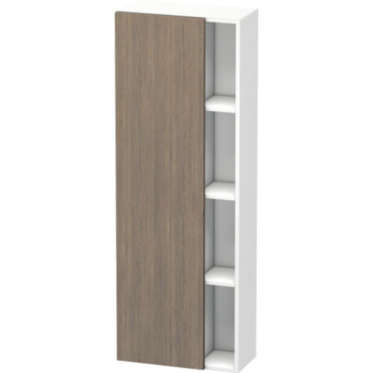 Duravit DuraStyle 20" x 55" x 9" Tall Cabinet With Left Hinge One Door in Oak Terra and White (DS1238L3518)