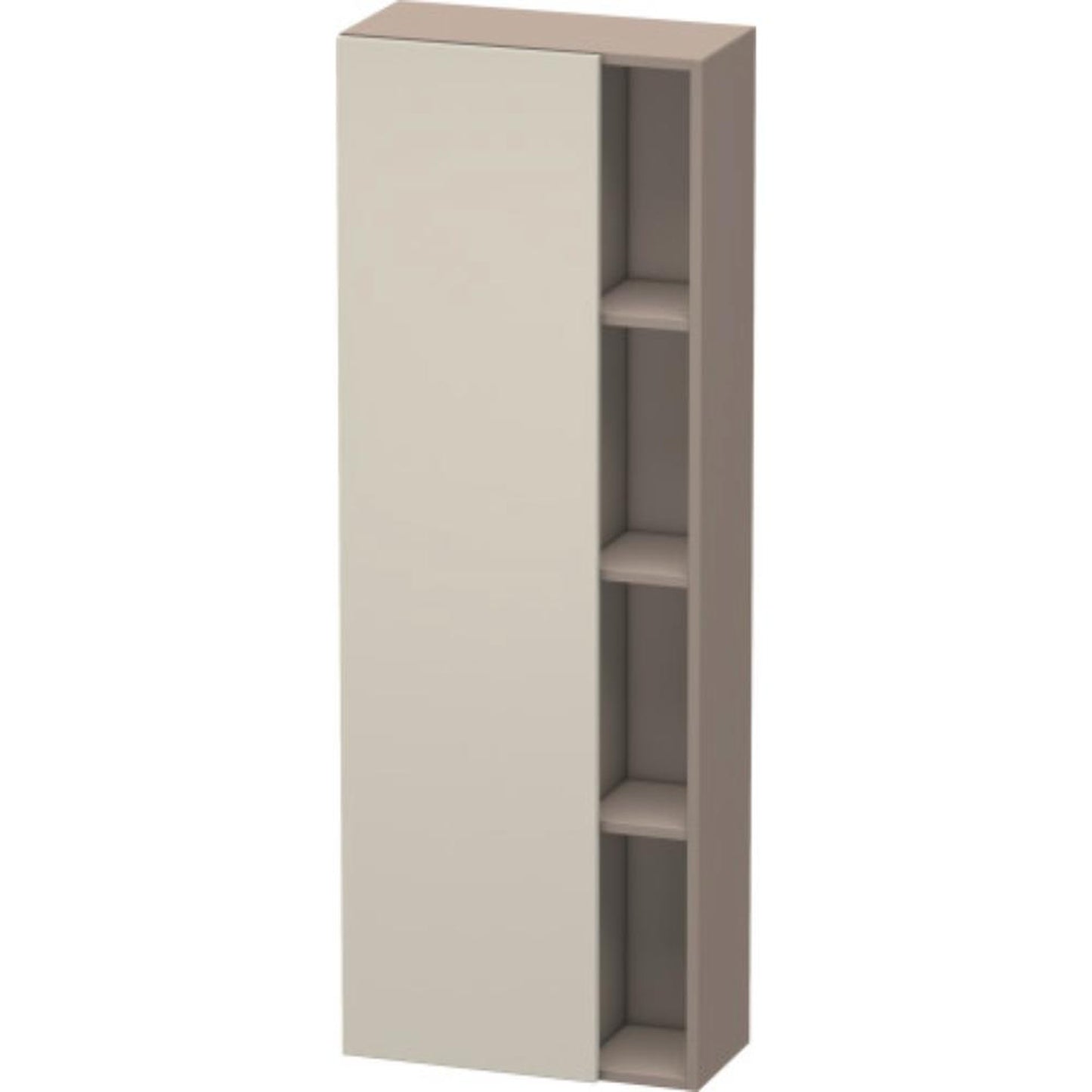 Duravit DuraStyle 20" x 55" x 9" Tall Cabinet With Left Hinge One Door in Taupe and Basalt (DS1238L9143)