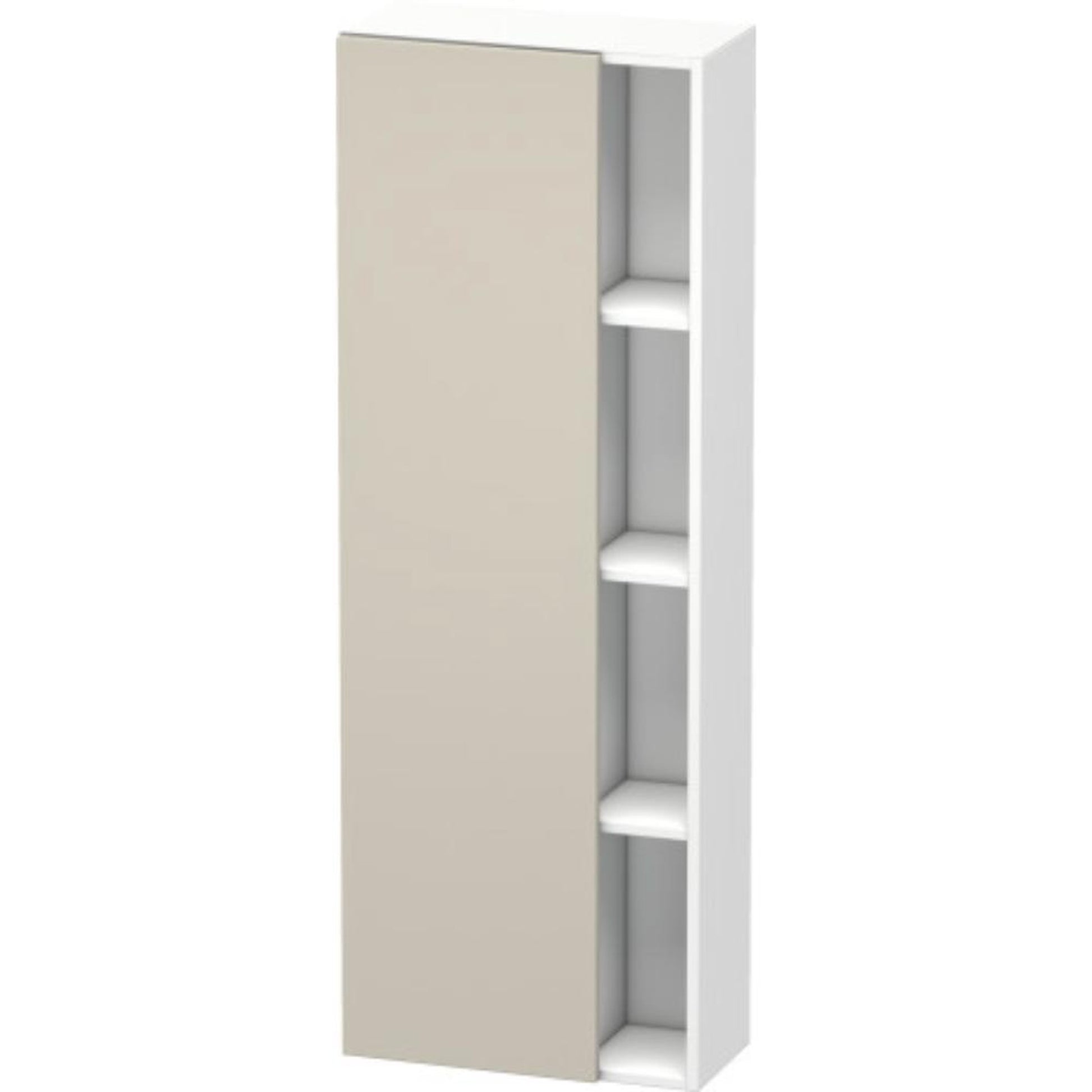 Duravit DuraStyle 20" x 55" x 9" Tall Cabinet With Left Hinge One Door in Taupe and White (DS1238L9118)