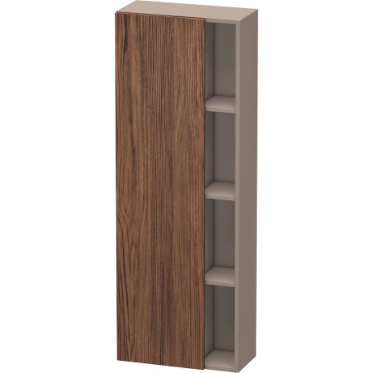 Duravit DuraStyle 20" x 55" x 9" Tall Cabinet With Left Hinge One Door in Walnut Dark and Basalt (DS1238L2143)
