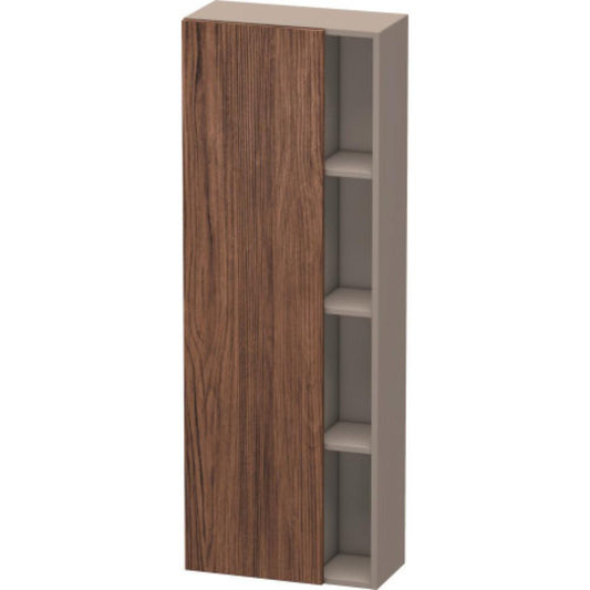 Duravit DuraStyle 20" x 55" x 9" Tall Cabinet With Left Hinge One Door in Walnut Dark and Basalt (DS1238L2143)