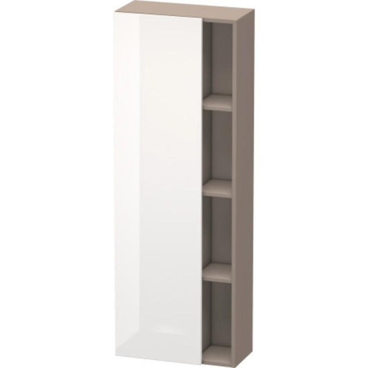 Duravit DuraStyle 20" x 55" x 9" Tall Cabinet With Left Hinge One Door in White High Gloss and Basalt (DS1238L2243)