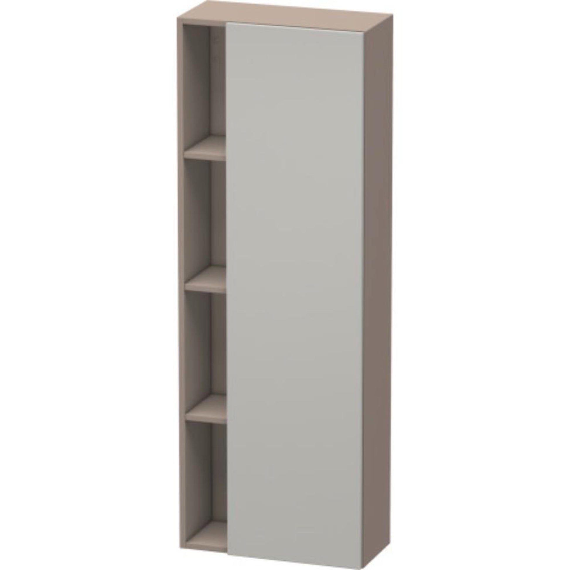 Duravit DuraStyle 20" x 55" x 9" Tall Cabinet With Right Hinge One Door in Concrete Grey Matt and Basalt (DS1238R0743)