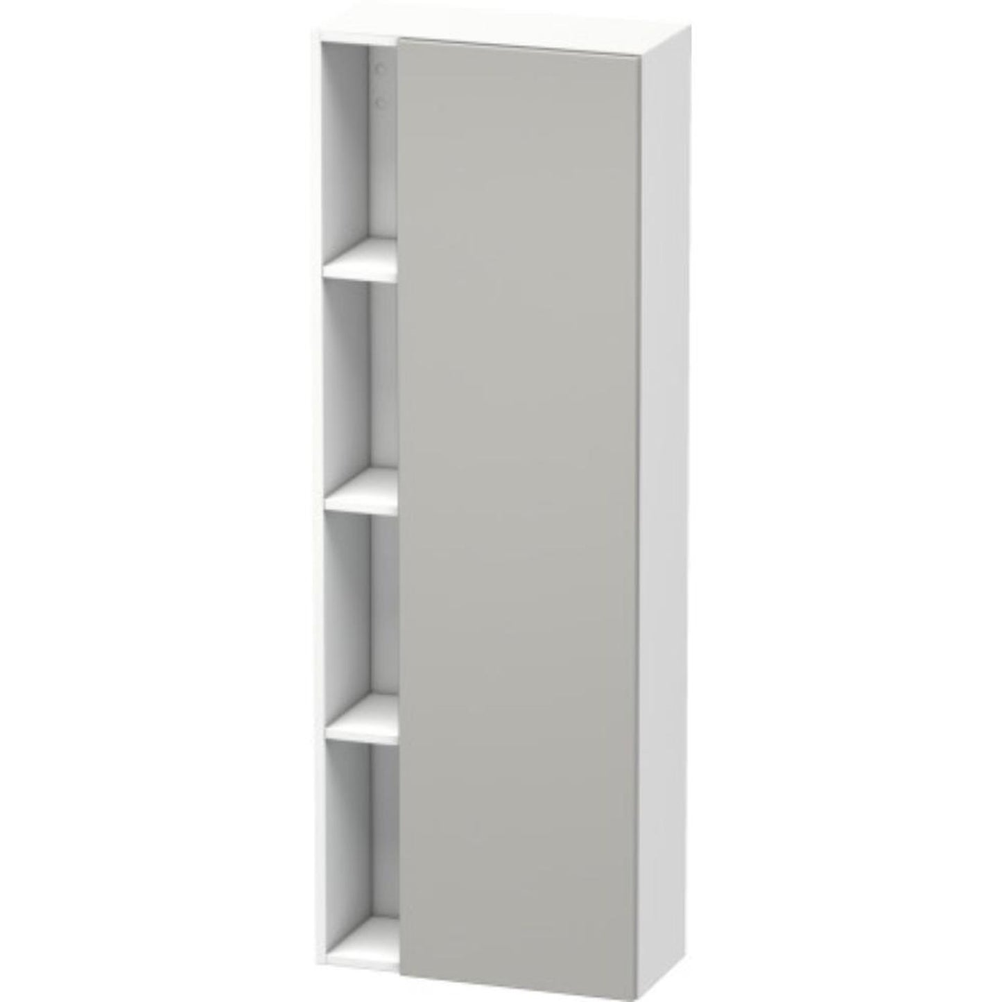 Duravit DuraStyle 20" x 55" x 9" Tall Cabinet With Right Hinge One Door in Concrete Grey Matt and White (DS1238R0718)