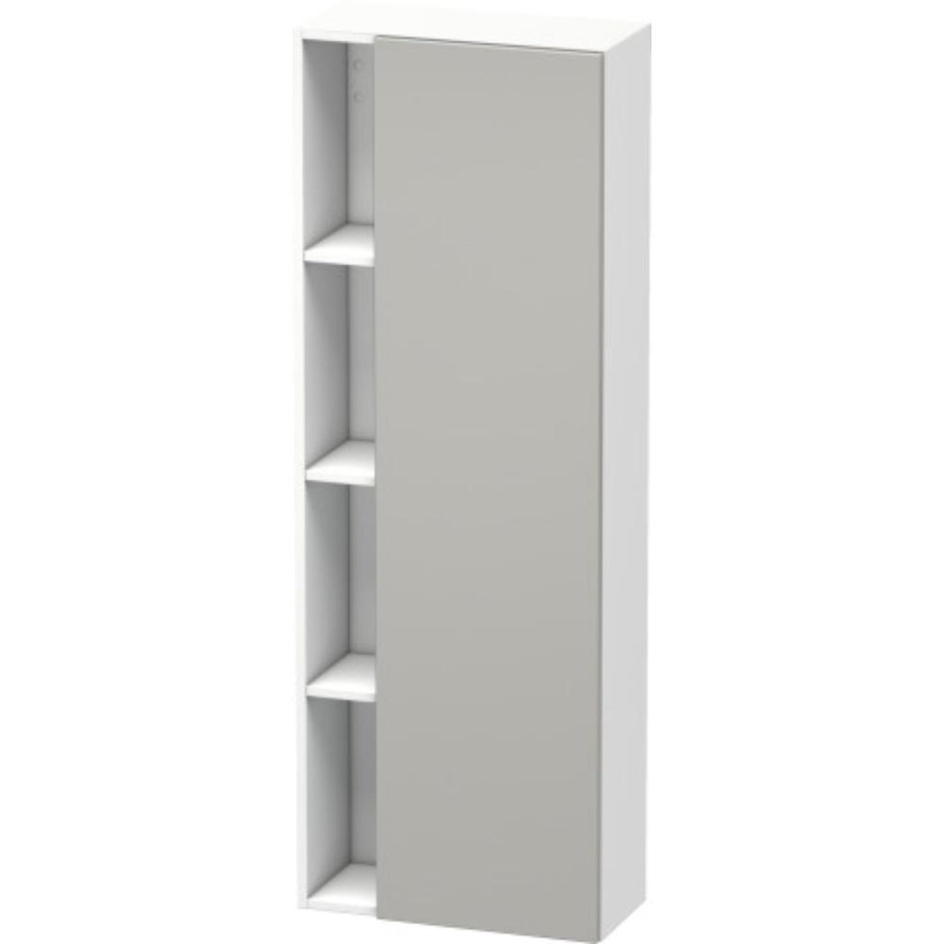 Duravit DuraStyle 20" x 55" x 9" Tall Cabinet With Right Hinge One Door in Concrete Grey Matt and White (DS1238R0718)