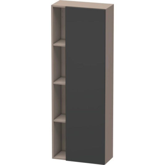 Duravit DuraStyle 20" x 55" x 9" Tall Cabinet With Right Hinge One Door in Graphite and Basalt (DS1238R4943)