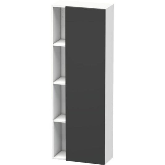 Duravit DuraStyle 20" x 55" x 9" Tall Cabinet With Right Hinge One Door in Graphite and White (DS1238R4918)