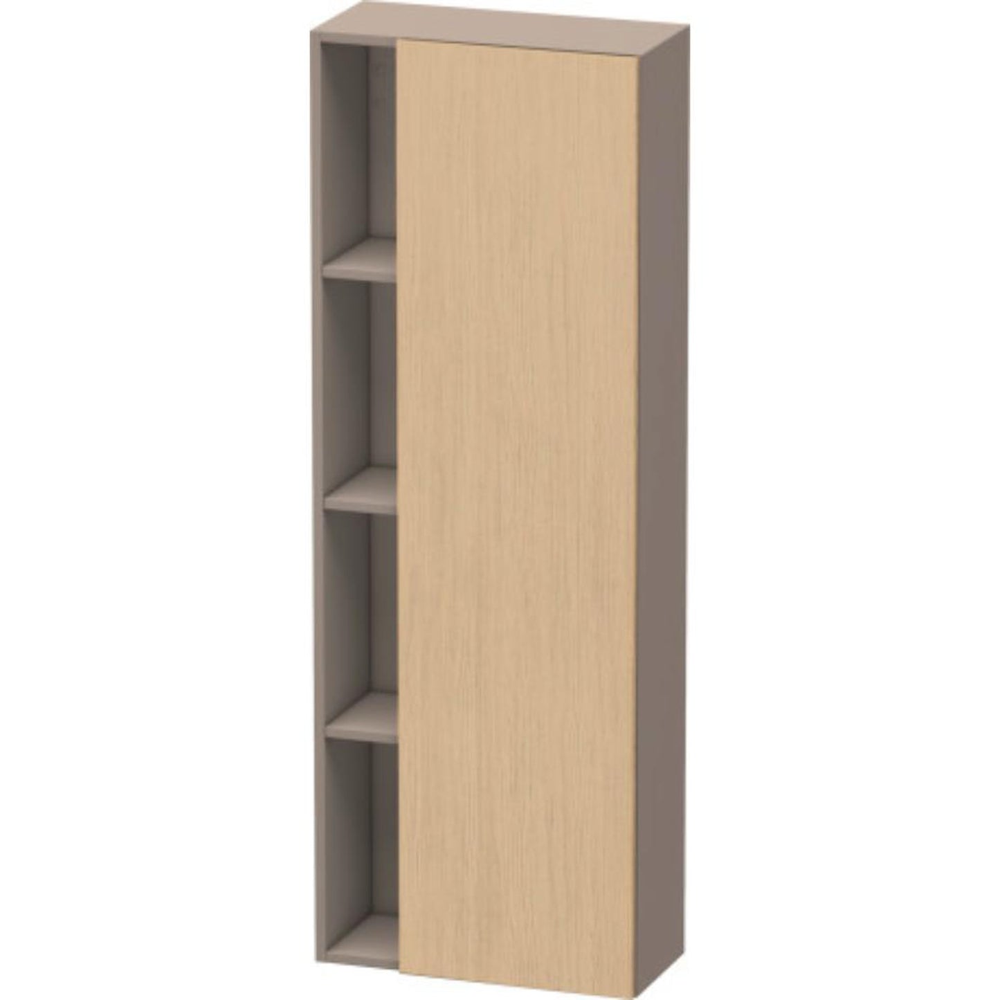 Duravit DuraStyle 20" x 55" x 9" Tall Cabinet With Right Hinge One Door in Natural Oak and Basalt (DS1238R3043)
