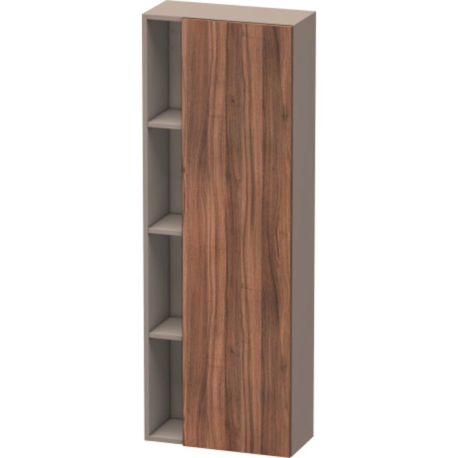 Duravit DuraStyle 20" x 55" x 9" Tall Cabinet With Right Hinge One Door in Natural Walnut and Basalt (DS1238R7943)