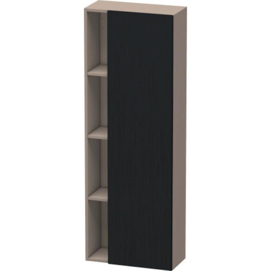 Duravit DuraStyle 20" x 55" x 9" Tall Cabinet With Right Hinge One Door in Oak Black and Basalt (DS1238R1643)