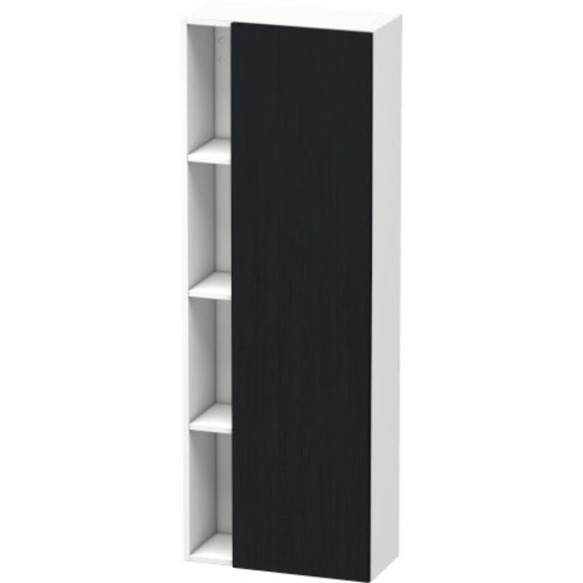 Duravit DuraStyle 20" x 55" x 9" Tall Cabinet With Right Hinge One Door in Oak Black and White (DS1238R1618)