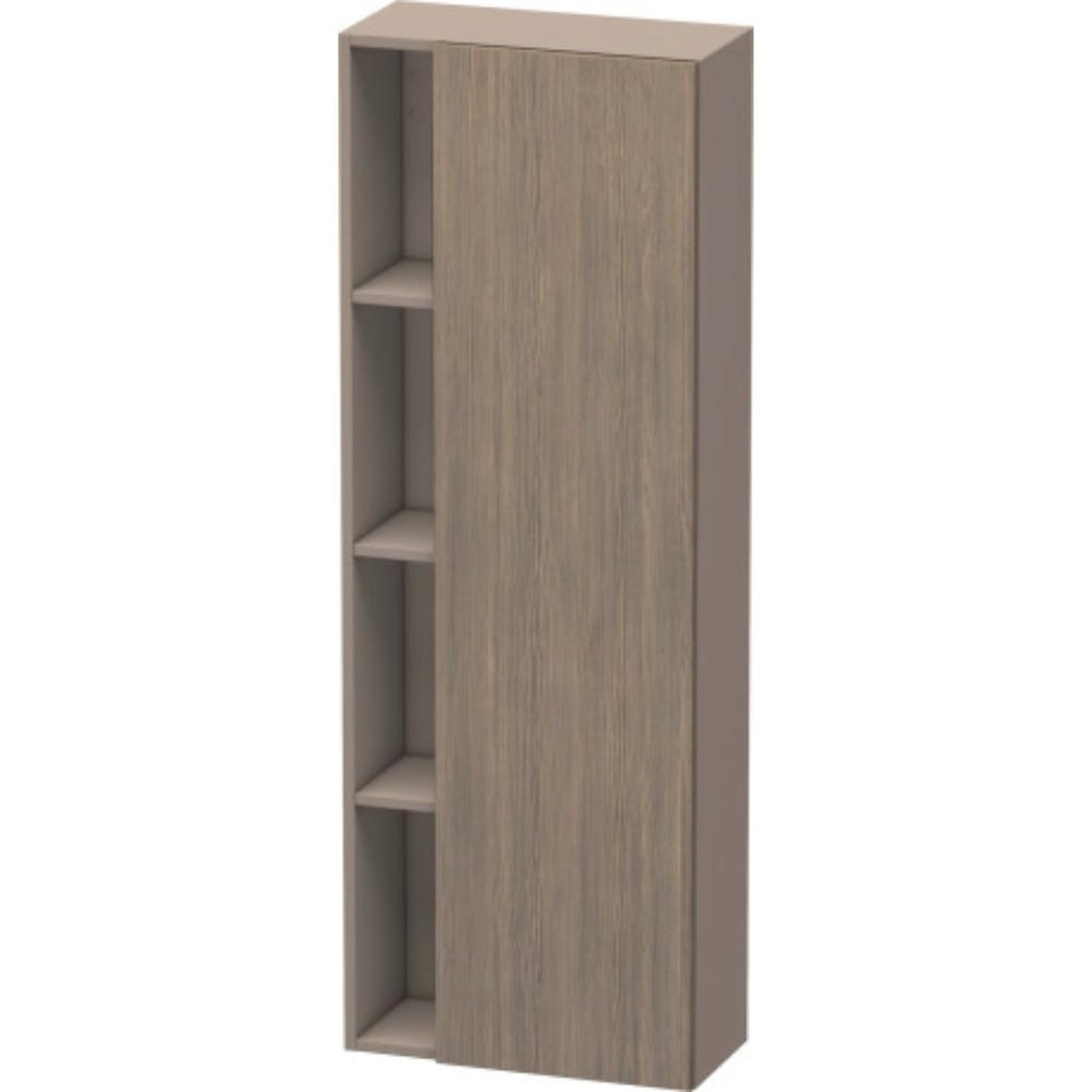 Duravit DuraStyle 20" x 55" x 9" Tall Cabinet With Right Hinge One Door in Oak Terra and Basalt (DS1238R3543)