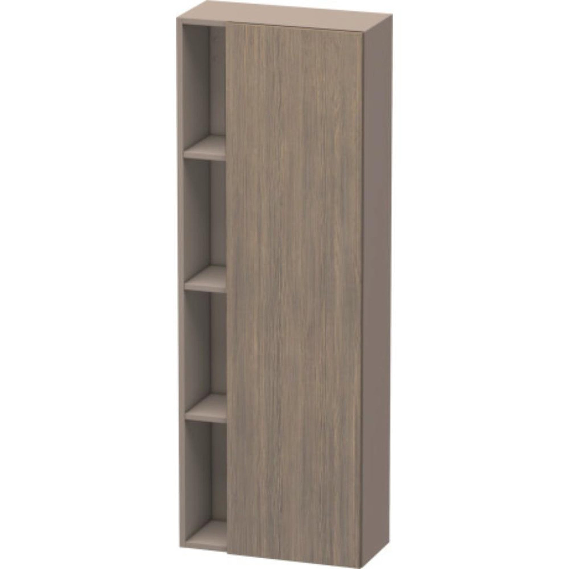 Duravit DuraStyle 20" x 55" x 9" Tall Cabinet With Right Hinge One Door in Oak Terra and Basalt (DS1238R3543)
