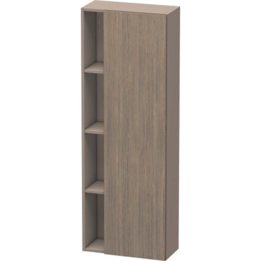 Duravit DuraStyle 20" x 55" x 9" Tall Cabinet With Right Hinge One Door in Oak Terra and Basalt (DS1238R3543)