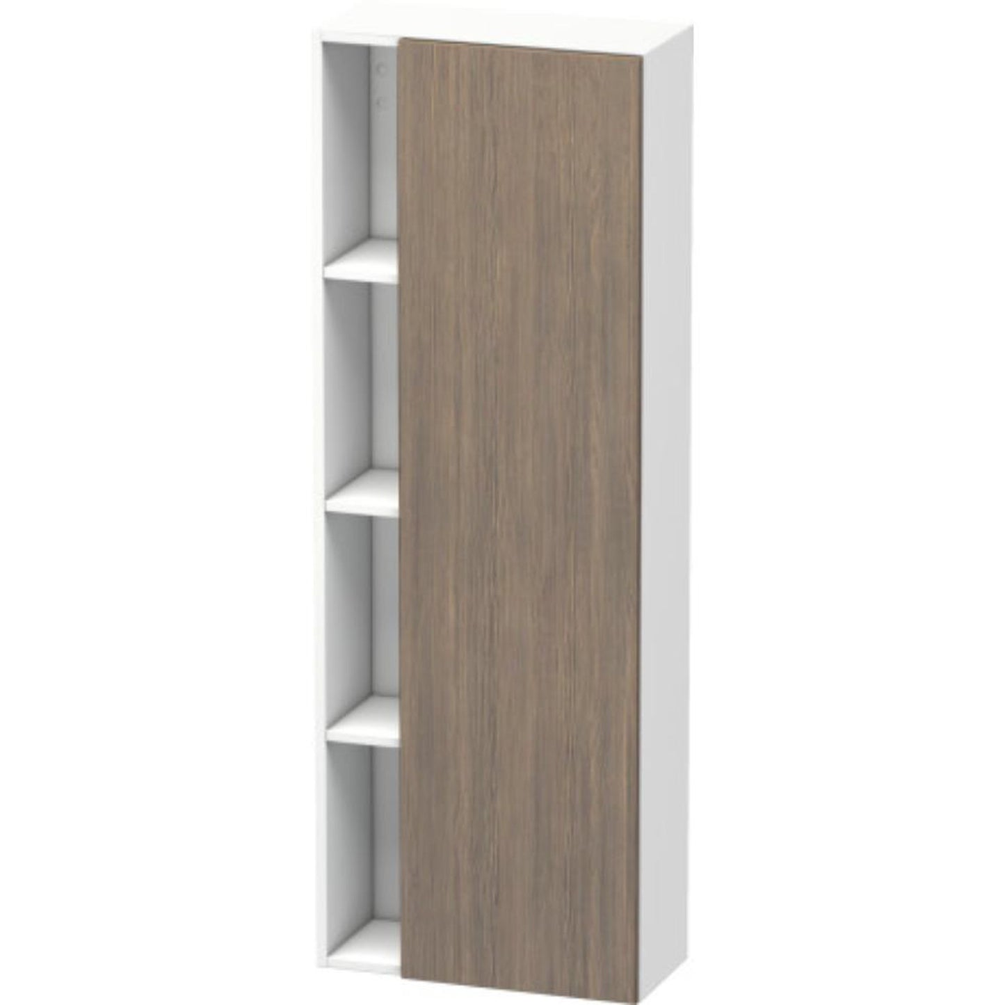 Duravit DuraStyle 20" x 55" x 9" Tall Cabinet With Right Hinge One Door in Oak Terra and White (DS1238R3518)