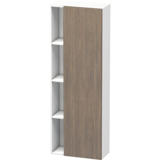 Duravit DuraStyle 20" x 55" x 9" Tall Cabinet With Right Hinge One Door in Oak Terra and White (DS1238R3518)