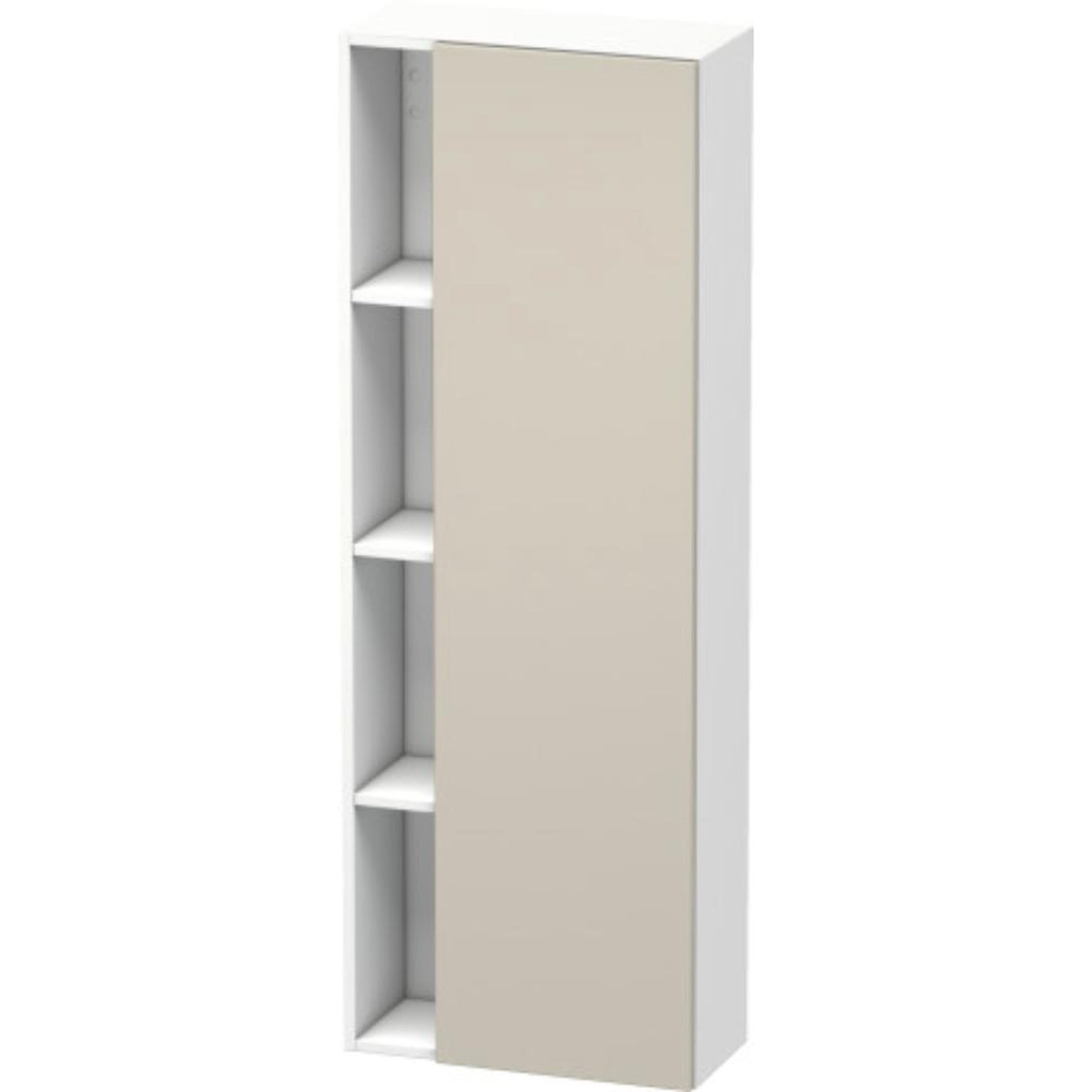 Duravit DuraStyle 20" x 55" x 9" Tall Cabinet With Right Hinge One Door in Taupe and White (DS1238R9118)