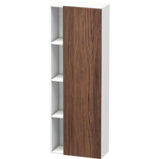 Duravit DuraStyle 20" x 55" x 9" Tall Cabinet With Right Hinge One Door in Walnut Dark and White (DS1238R2118)