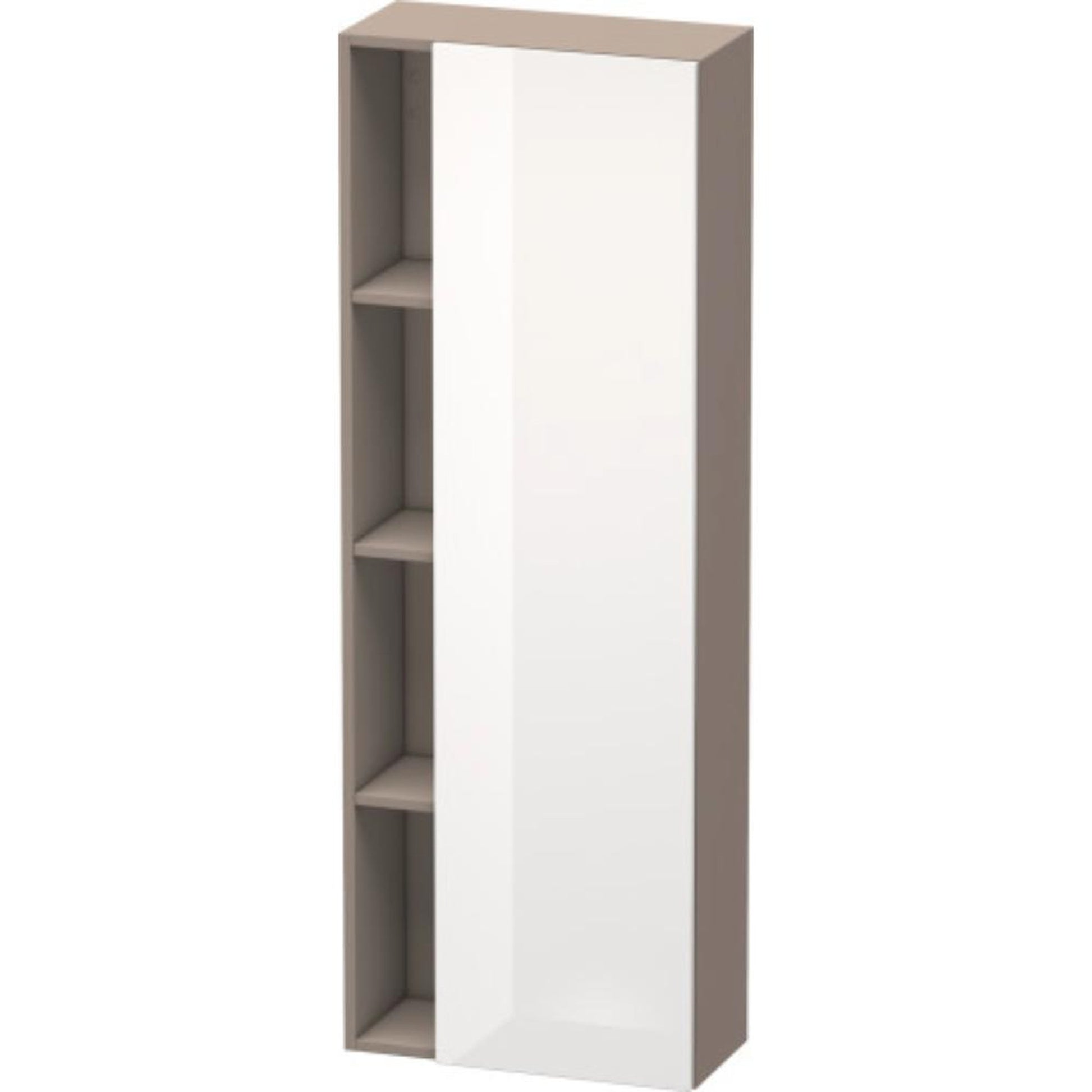Duravit DuraStyle 20" x 55" x 9" Tall Cabinet With Right Hinge One Door in White High Gloss and Basalt (DS1238R2243)