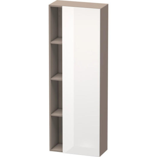 Duravit DuraStyle 20" x 55" x 9" Tall Cabinet With Right Hinge One Door in White High Gloss and Basalt (DS1238R2243)