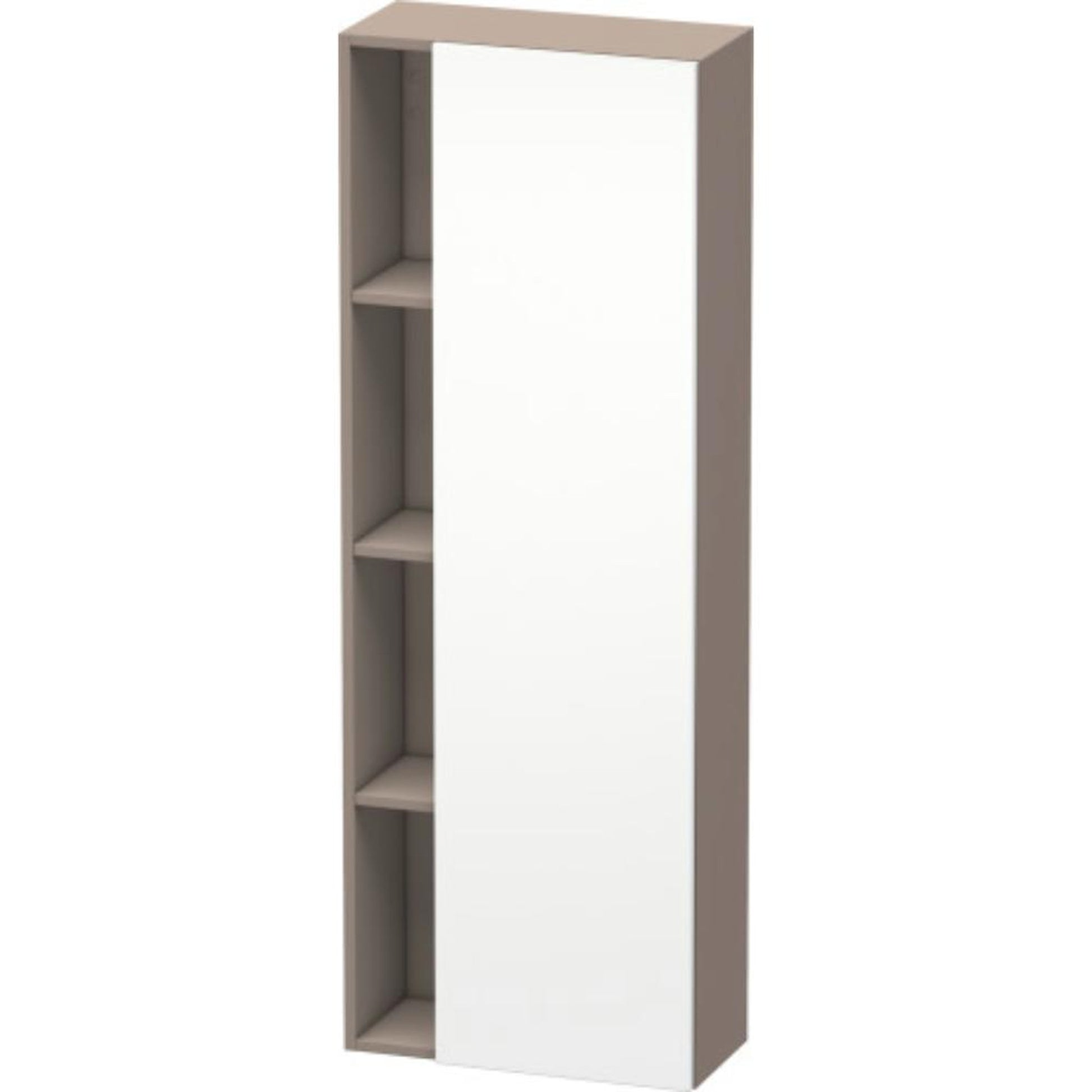 Duravit DuraStyle 20" x 55" x 9" Tall Cabinet With Right Hinge One Door in White Matt and Basalt (DS1238R1843)