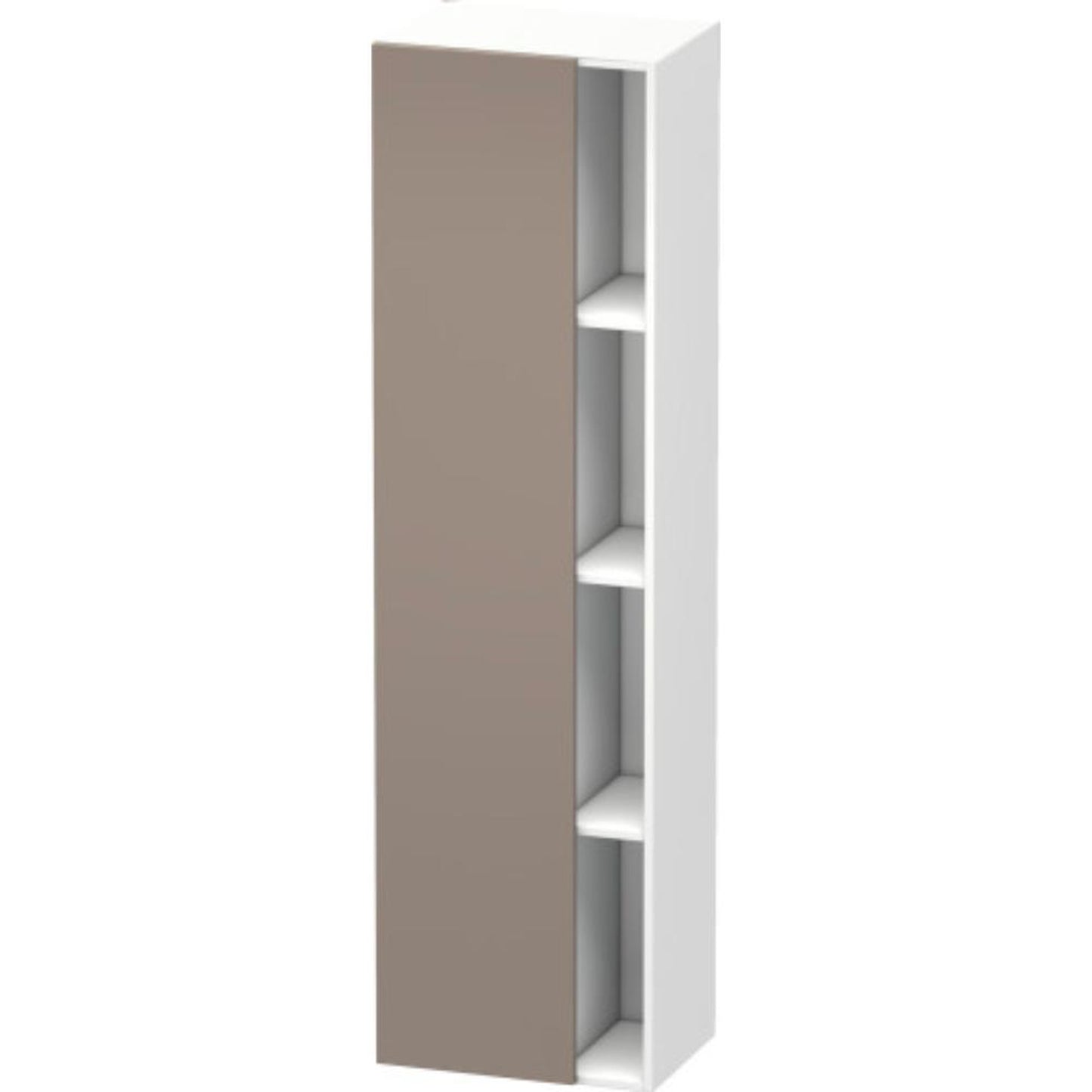Duravit DuraStyle 20" x 71" x 14" Tall Cabinet With Left Hinge One Door in Basalt and White (DS1249L4318)