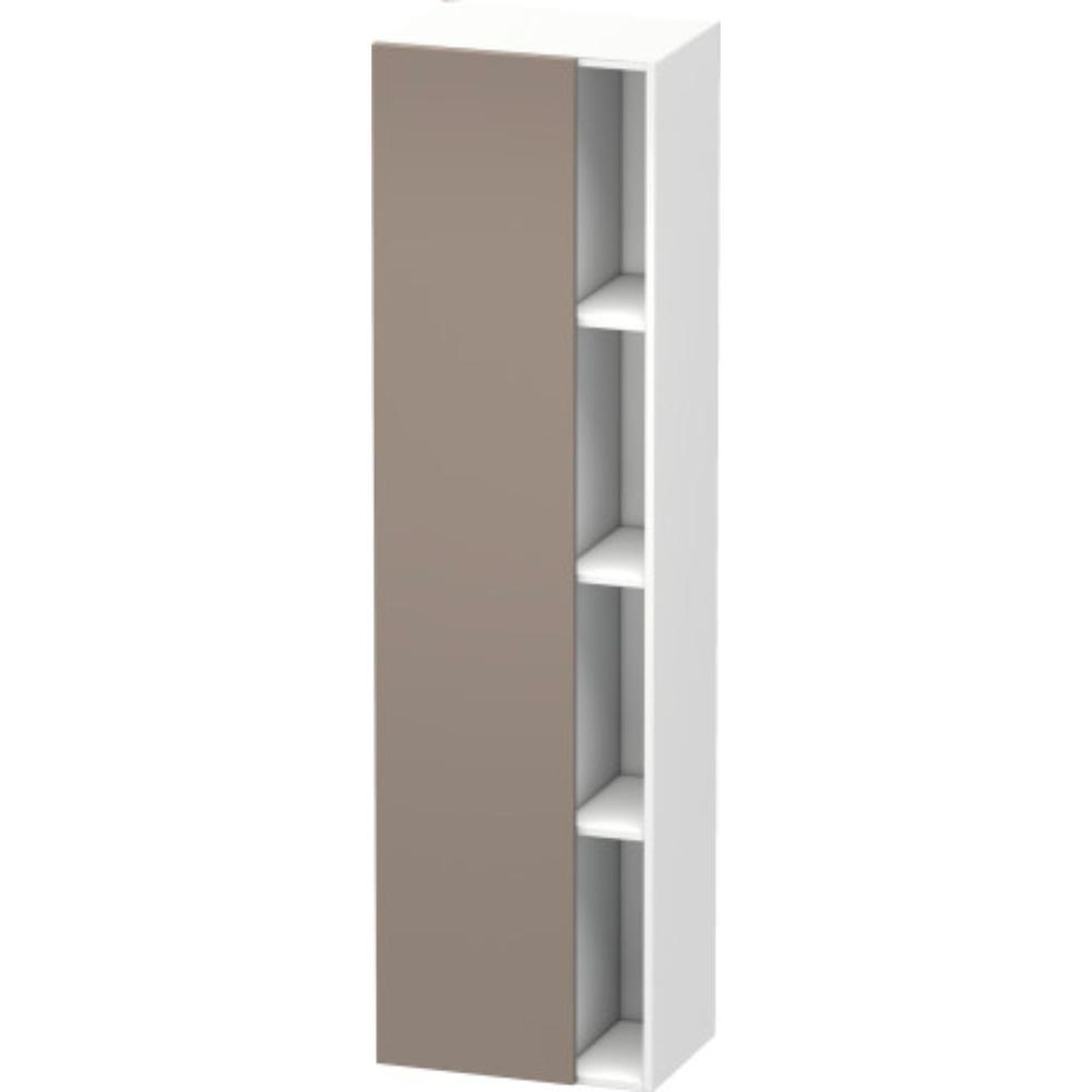 Duravit DuraStyle 20" x 71" x 14" Tall Cabinet With Left Hinge One Door in Basalt and White (DS1249L4318)
