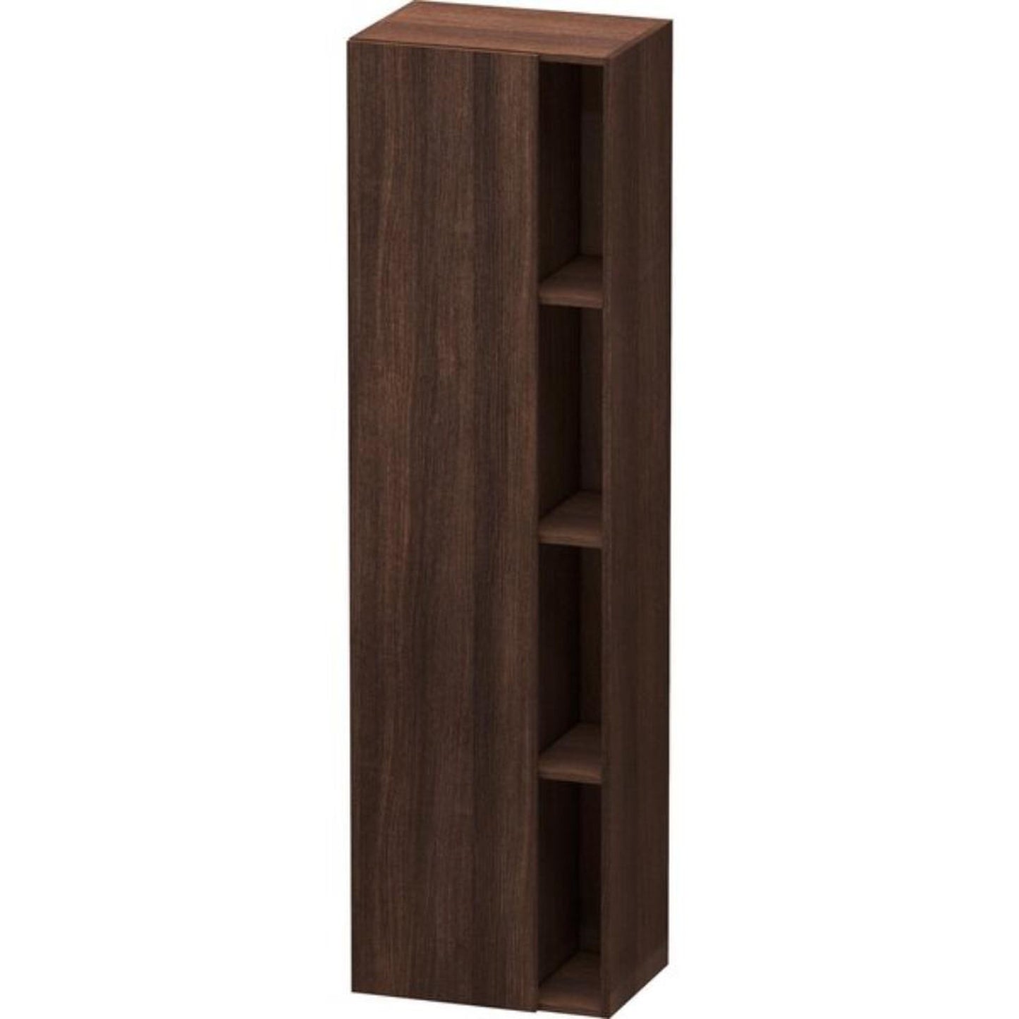 Duravit DuraStyle 20" x 71" x 14" Tall Cabinet With Left Hinge One Door in Chestnut Dark (DS1249L5353)