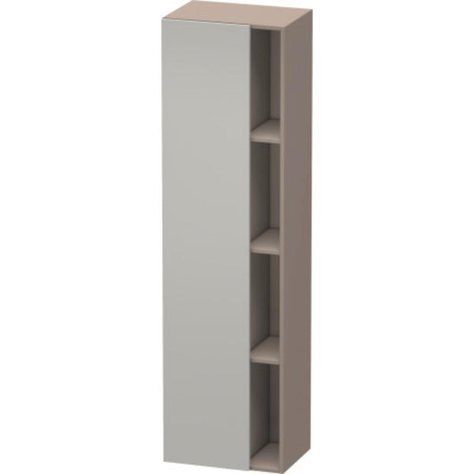 Duravit DuraStyle 20" x 71" x 14" Tall Cabinet With Left Hinge One Door in Concrete Grey Matt and Basalt (DS1249L0743)