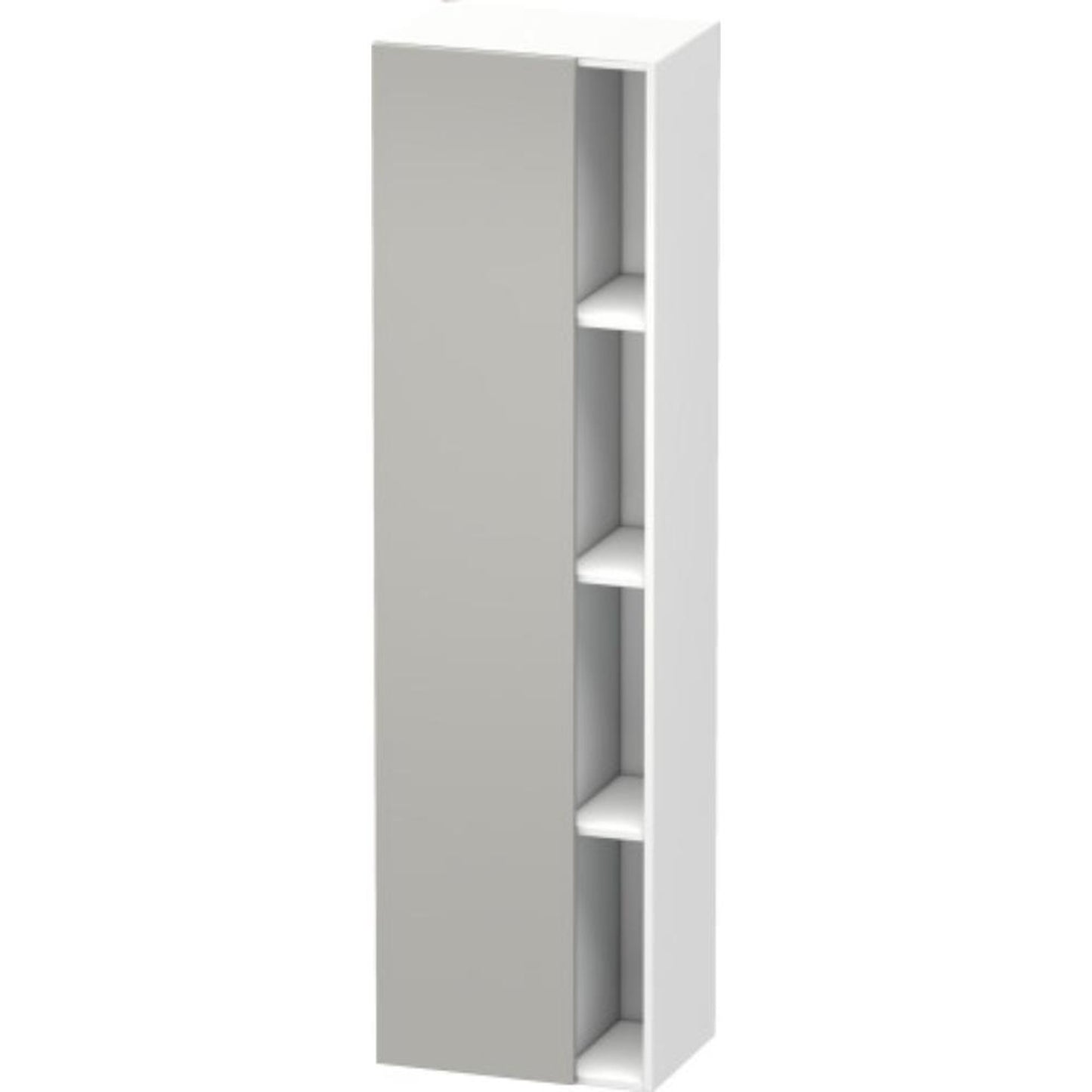 Duravit DuraStyle 20" x 71" x 14" Tall Cabinet With Left Hinge One Door in Concrete Grey Matt and White (DS1249L0718)