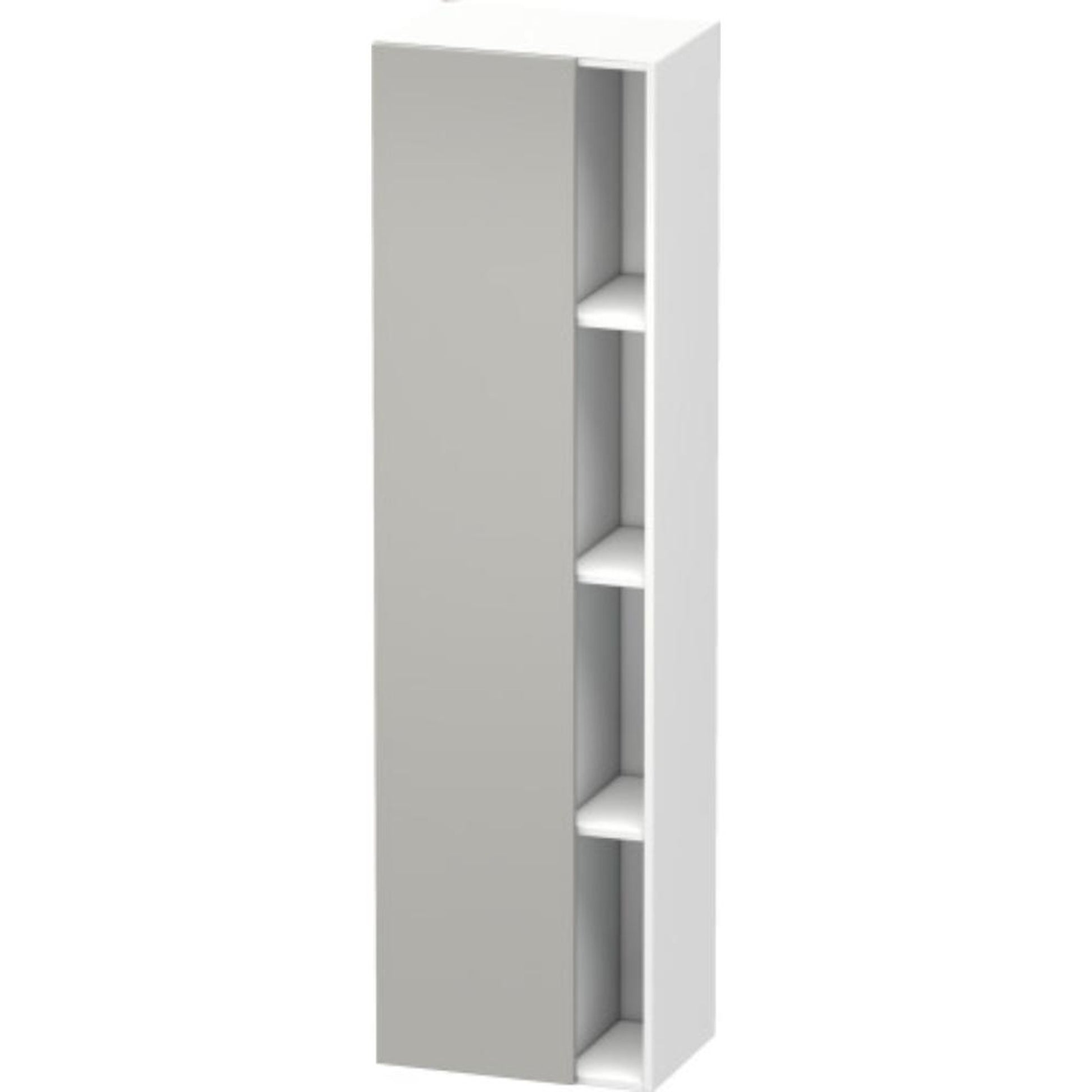 Duravit DuraStyle 20" x 71" x 14" Tall Cabinet With Left Hinge One Door in Concrete Grey Matt and White (DS1249L0718)