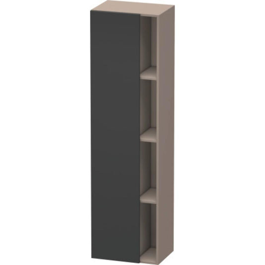 Duravit DuraStyle 20" x 71" x 14" Tall Cabinet With Left Hinge One Door in Graphite and Basalt (DS1249L4943)