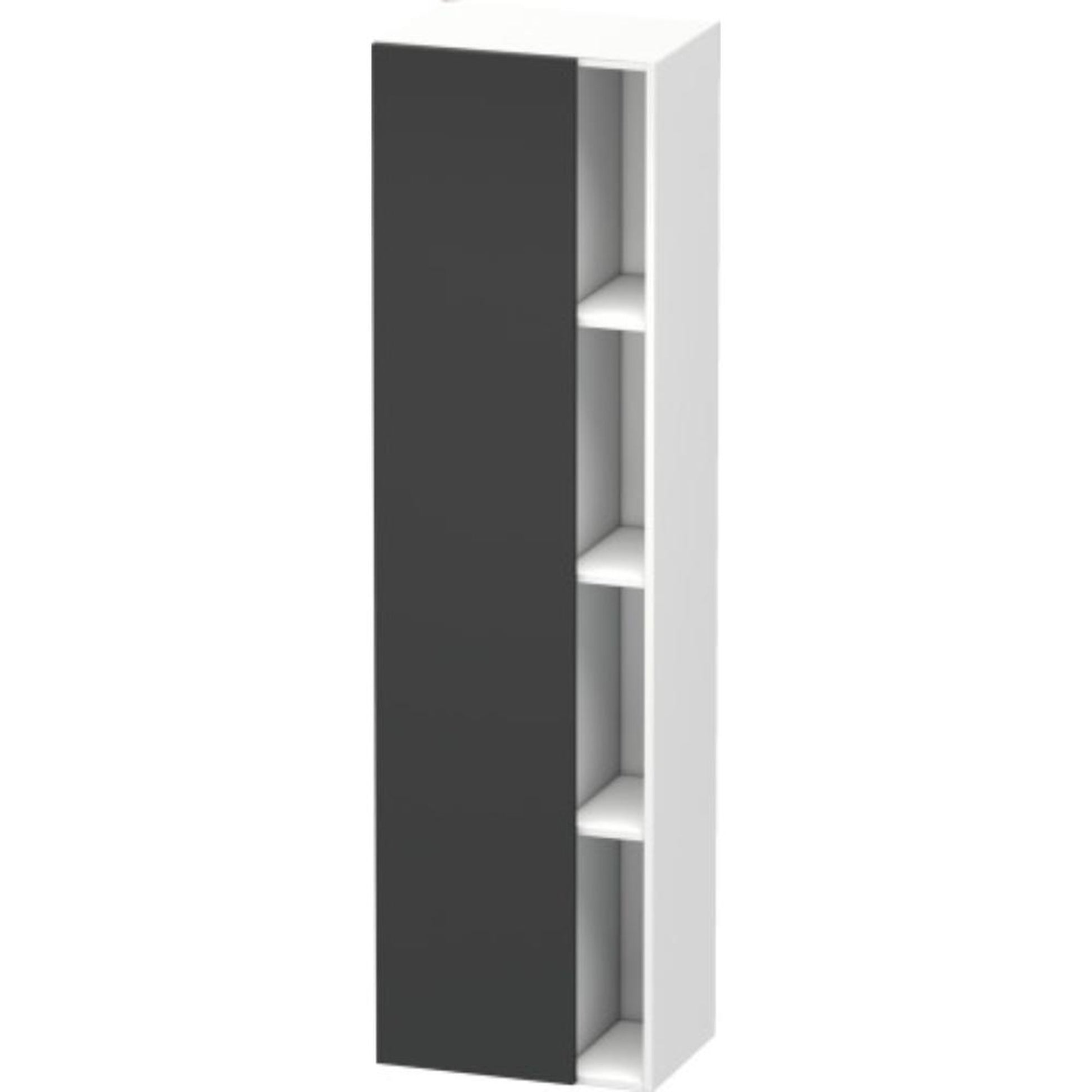 Duravit DuraStyle 20" x 71" x 14" Tall Cabinet With Left Hinge One Door in Graphite and White (DS1249L4918)