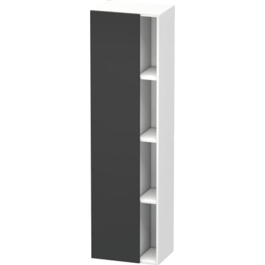 Duravit DuraStyle 20" x 71" x 14" Tall Cabinet With Left Hinge One Door in Graphite and White (DS1249L4918)