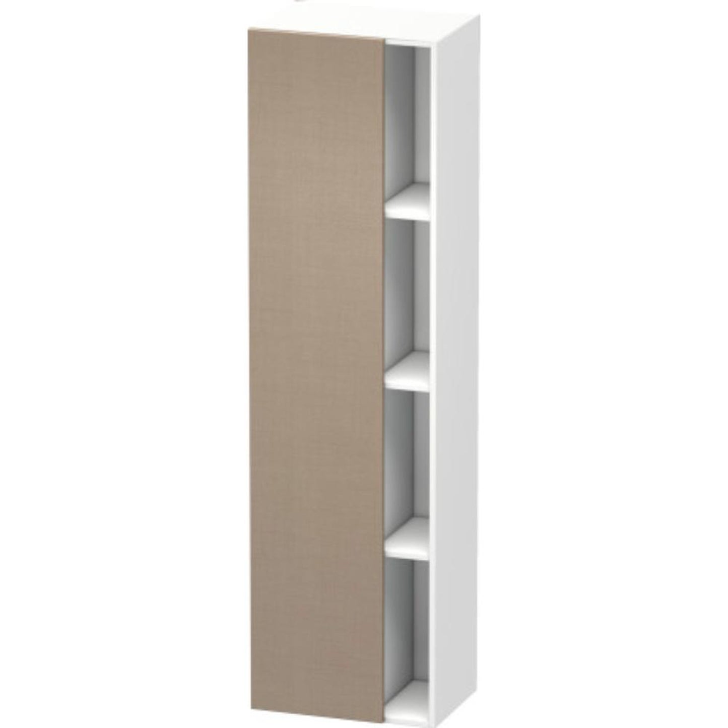 Duravit DuraStyle 20" x 71" x 14" Tall Cabinet With Left Hinge One Door in Linen and White (DS1249L7518)