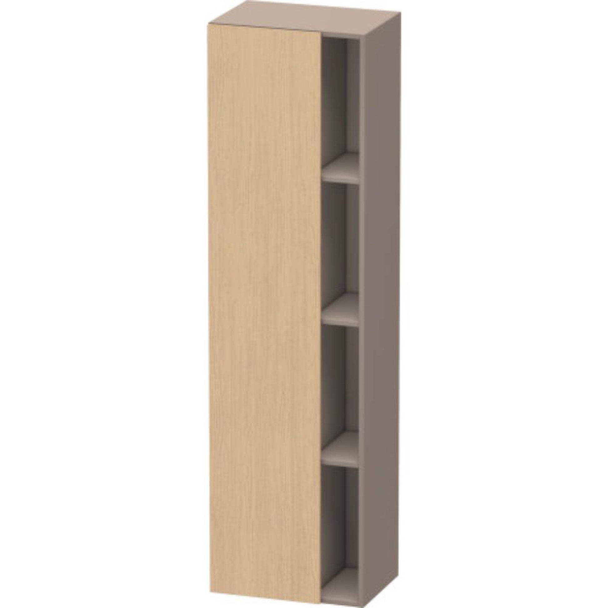 Duravit DuraStyle 20" x 71" x 14" Tall Cabinet With Left Hinge One Door in Natural Oak and Basalt (DS1249L3043)