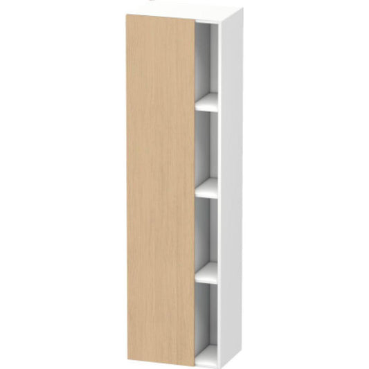Duravit DuraStyle 20" x 71" x 14" Tall Cabinet With Left Hinge One Door in Natural Oak and White (DS1249L3018)