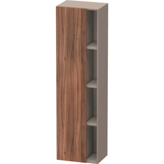 Duravit DuraStyle 20" x 71" x 14" Tall Cabinet With Left Hinge One Door in Natural Walnut and Basalt (DS1249L7943)