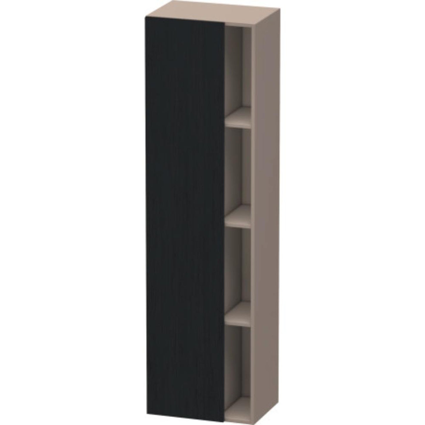 Duravit DuraStyle 20" x 71" x 14" Tall Cabinet With Left Hinge One Door in Oak Black and Basalt (DS1249L1643)