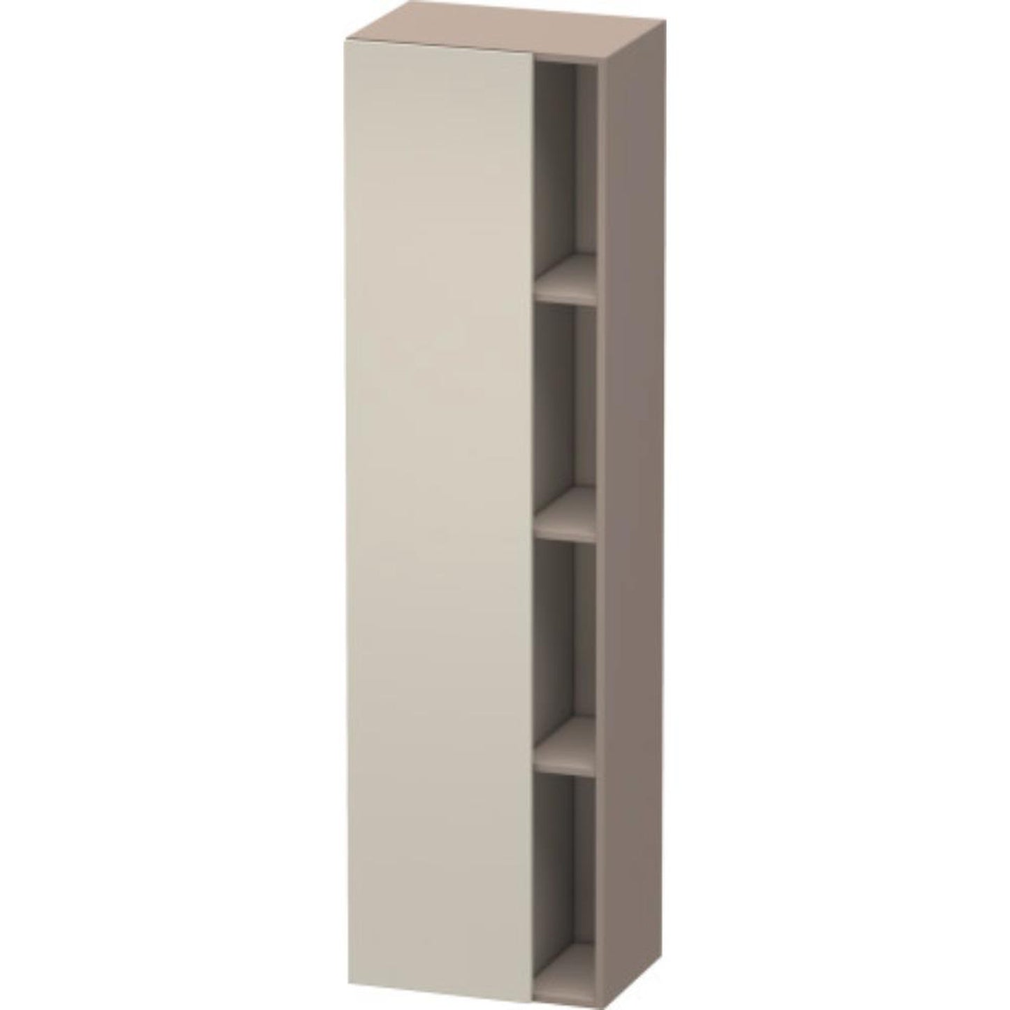 Duravit DuraStyle 20" x 71" x 14" Tall Cabinet With Left Hinge One Door in Taupe and Basalt (DS1249L9143)