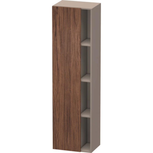 Duravit DuraStyle 20" x 71" x 14" Tall Cabinet With Left Hinge One Door in Walnut Dark and Basalt (DS1249L2143)