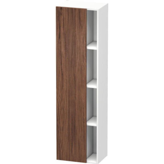 Duravit DuraStyle 20" x 71" x 14" Tall Cabinet With Left Hinge One Door in Walnut Dark and White (DS1249L2118)